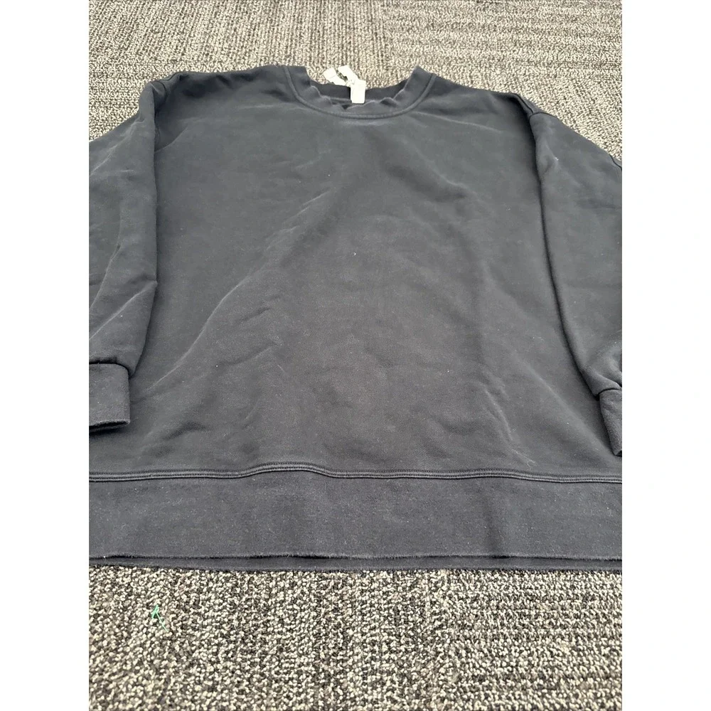 Lululemon Women's SZ 6 Oversized Crew Washed Black Spell‎ Out